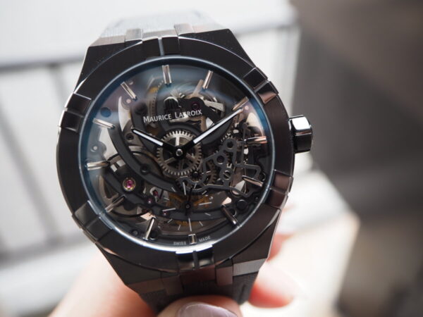 【モーリスラクロア】コレクションの中にスケルトンのお時計を「アイコン オートマティック スケルトン ブラック」-MAURICE LACROIX -P6140642-600x450