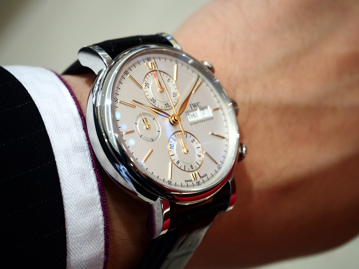 2種類選べる iwc ポートフィノ クロノグラフ 自動巻 純正メタルブレス