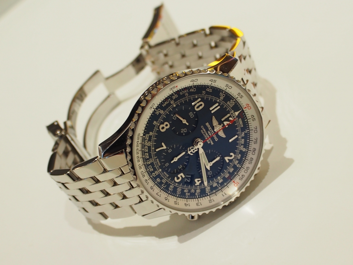 BREITLING×Jean Rousseau(ジャン・ルソー)世界限定1000本モデルのナビタイマーを変身！-ブライトリング用 ジャン・ルソー オーダーストラップ oomiya京都店のお客様 -P5121884