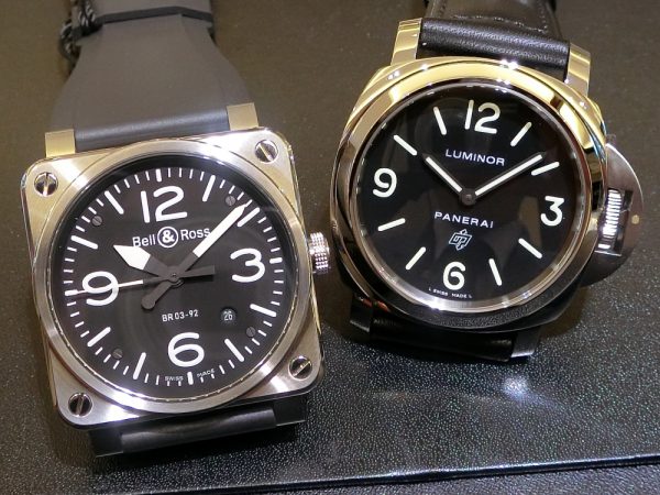 文字盤が似ている時計のご紹介!!Bell&Ross 「BR 03-92 スティール」BR0392-BL-ST/SRB PANERAI「ルミノール ベース ロゴ アッチャイオ」PAM01000 - Bell＆Ross PANERAI（取扱い終了） 