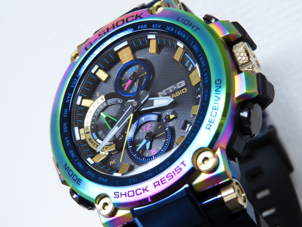 鮮やかなレインボーが一際目を惹く！MT-G生誕20周年モデル！ G-SHOCK「MT-G 20th Anniversary Limited Edition」MTG-B1000RB-2AJR - G-SHOCK 