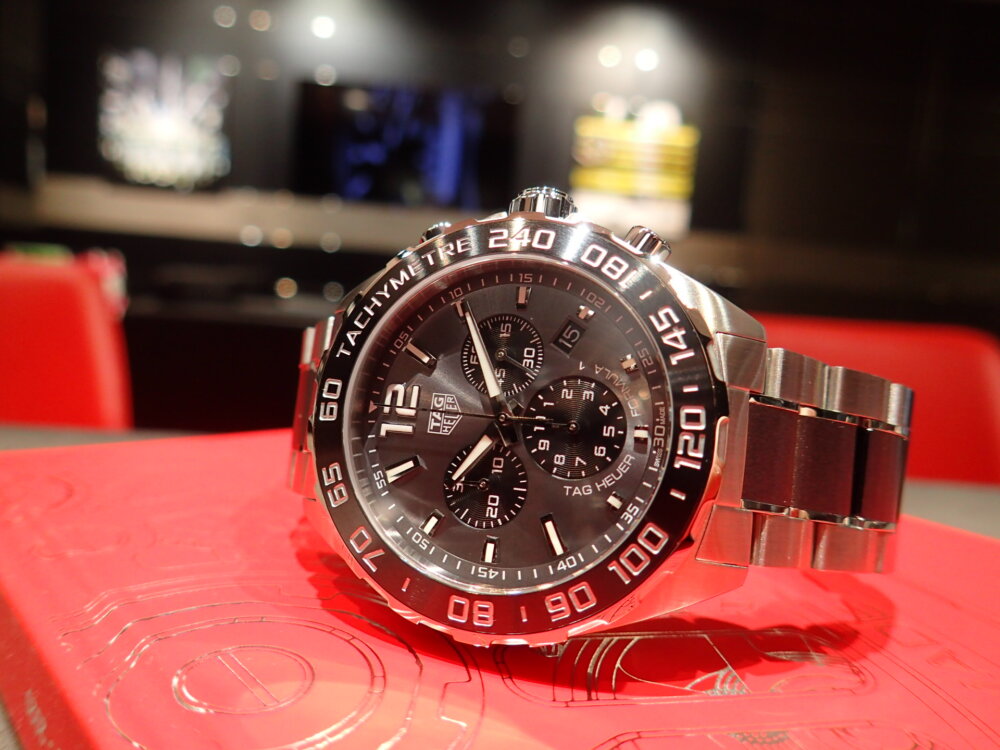 電池交換済 TAG Heuer タグホイヤー アクアレーサー クロノタイマー クロノグラフ CAF1011 BA0821 300m防水 黄色 イエロー SS ステンレス メンズ デジアナ クォーツ【6ヶ月保証】【腕時計】