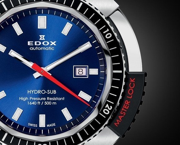 エドックス EDOX ハイドロサブ 500ｍ 53200 デイト クオーツ 腕時計 SS シルバー