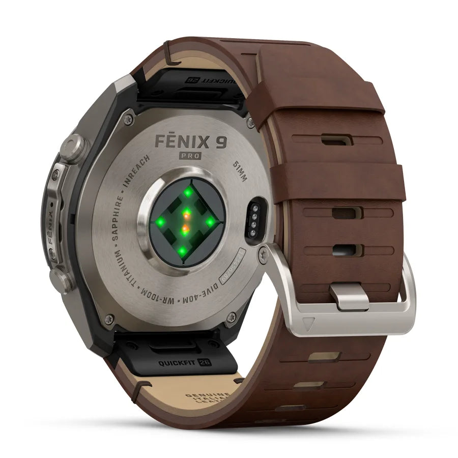 fēnix 9 Pro inReach Sapphire AMOLED 51mm Ti / Leather Band