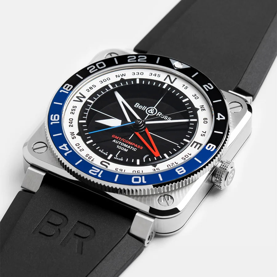 BR-03 GMT COMPASS - BR0393-COM-ST/SRB 自動巻き|ベル&ロス BR-03 GMT COMPASS - BR0393-COM-ST/SRB 自動巻き|ベル&ロス