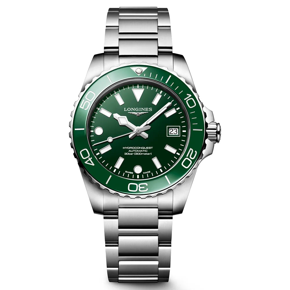 ハイドロコンクエスト - L3.779.4.06.6 グリーンラッカー 39mm