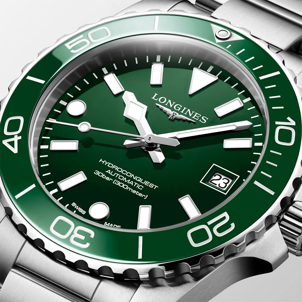 ハイドロコンクエスト - L3.779.4.06.6 グリーンラッカー 39mm
