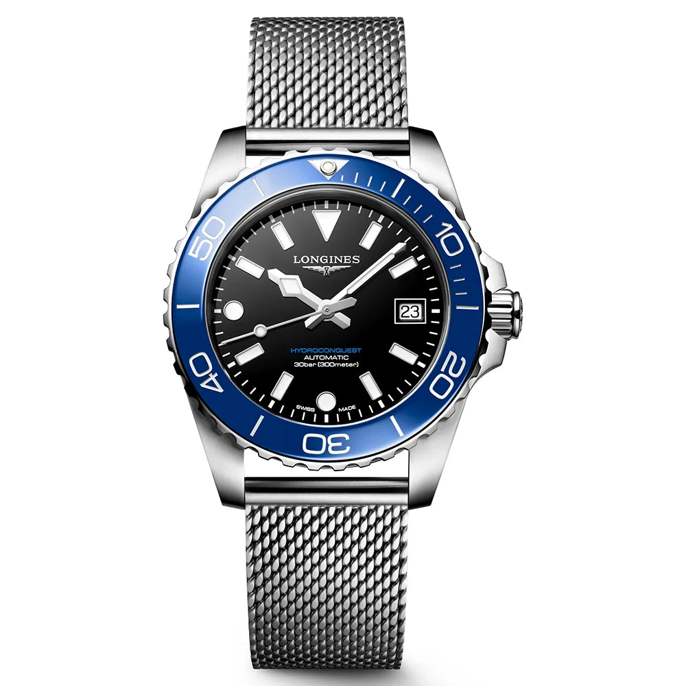 ハイドロコンクエスト - L3.779.4.90.6 ブラックラッカー 39mm