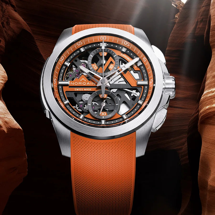 インディペンデンス スケルトン クロノ 42MM オレンジ