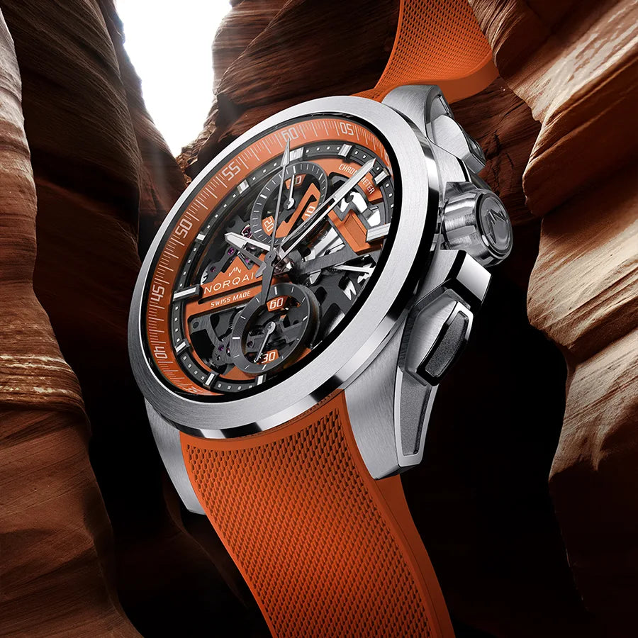 インディペンデンス スケルトン クロノ 42MM オレンジ