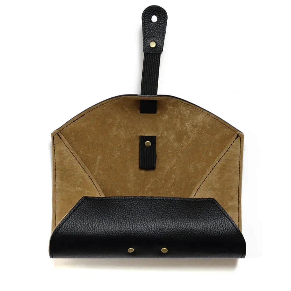 SHRINK LEATHER ROLL EYEWEAR CASE/Black&Beige(SG1172A)