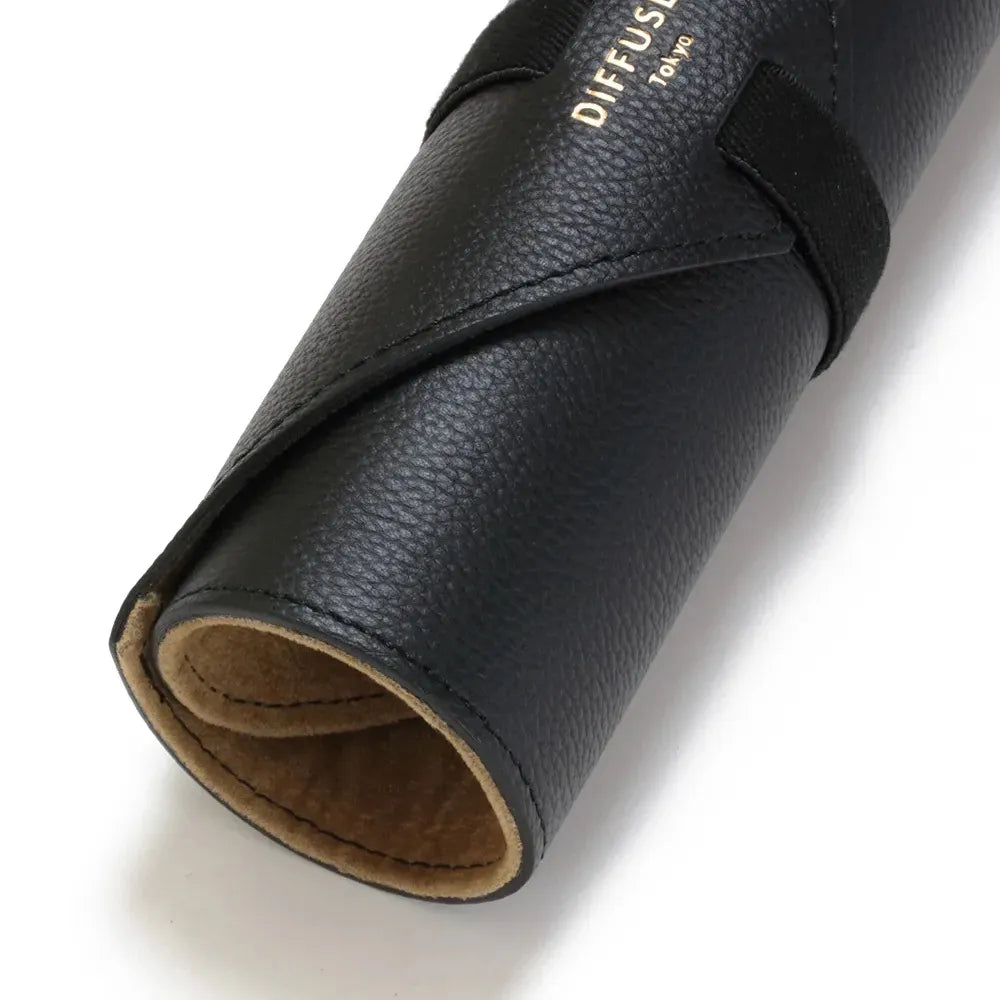 SHRINK LEATHER ROLL EYEWEAR CASE/Black&Beige(SG1172A)