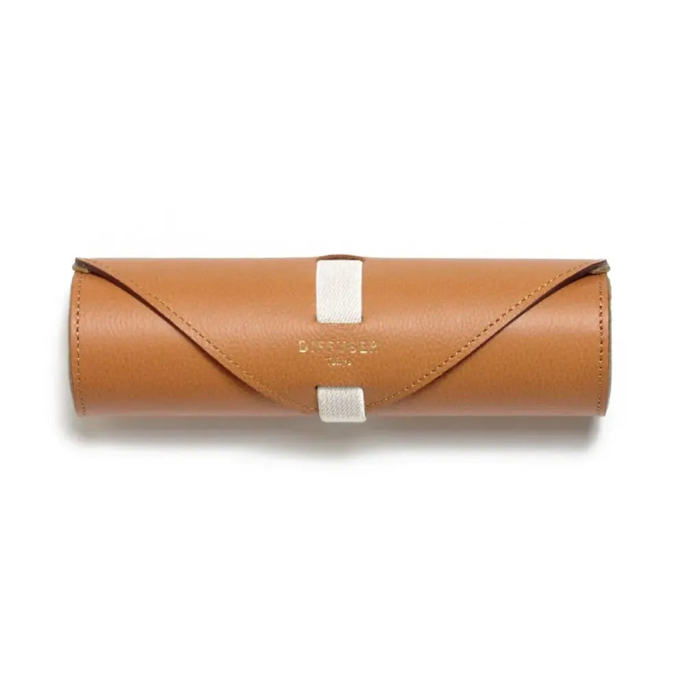 SHRINK LEATHER ROLL EYEWEAR CASE/Camel&Beige(SG1172C