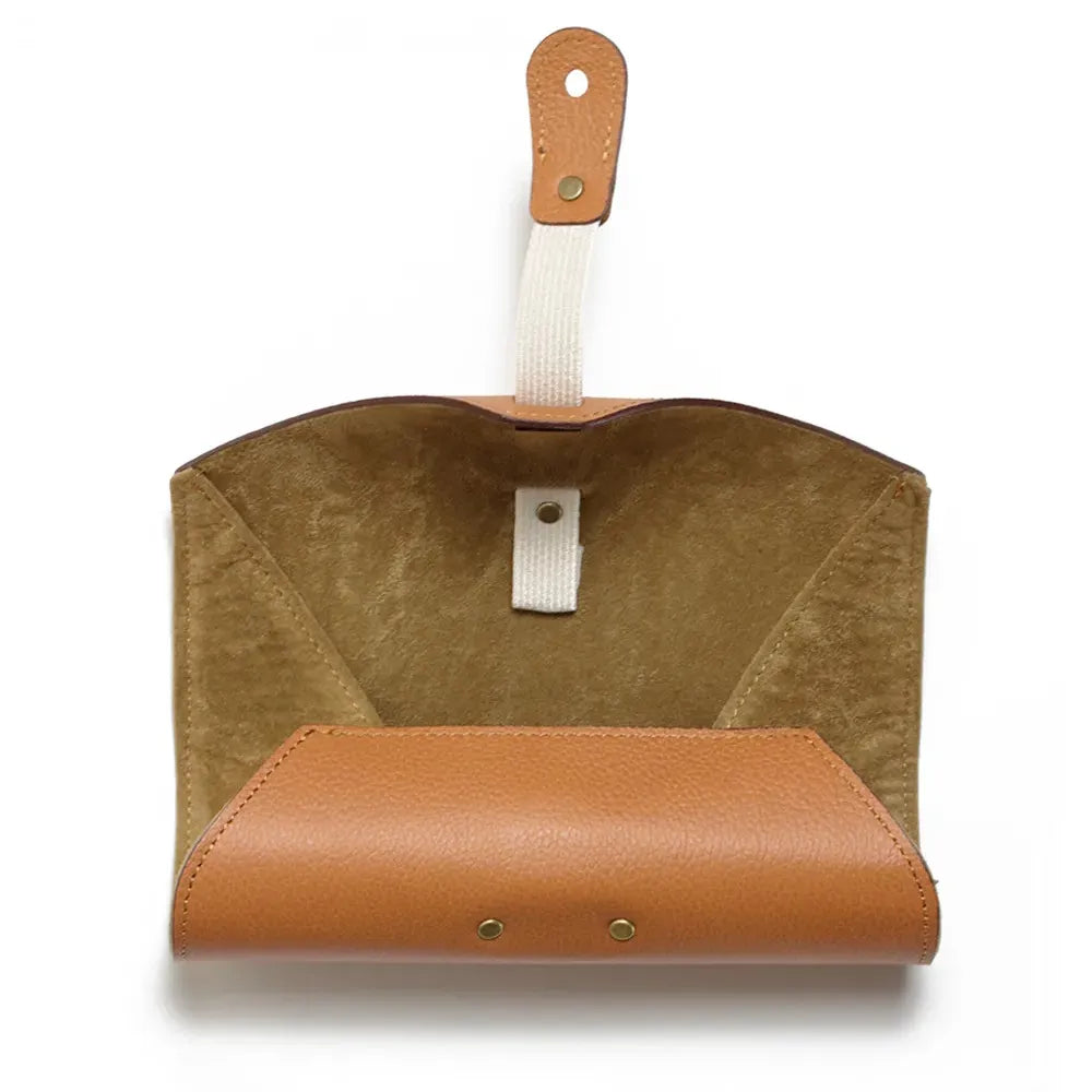 SHRINK LEATHER ROLL EYEWEAR CASE/Camel&Beige(SG1172C)