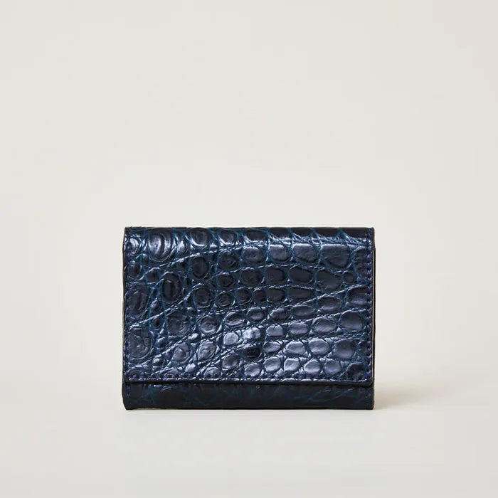 fold card M / crocodile leather