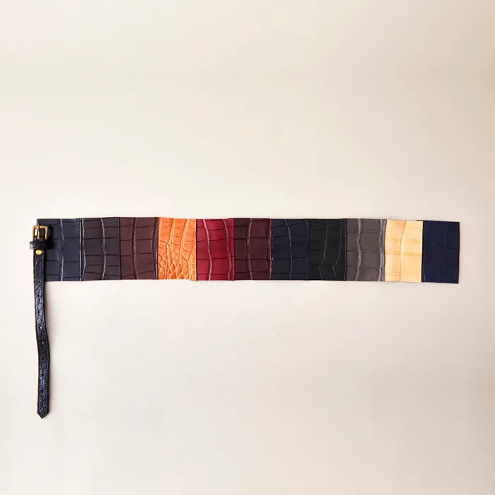 fold card M / crocodile leather