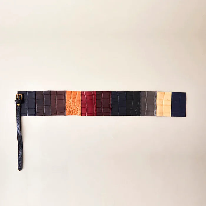 fold card S / crocodile leather
