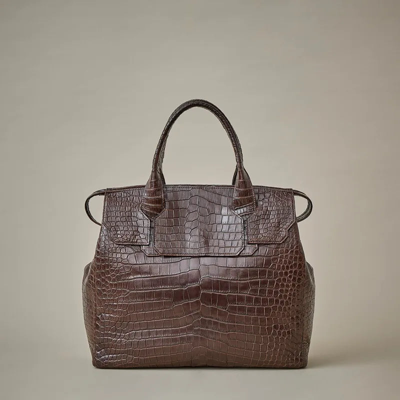 key hole boston MID / crocodile leather
