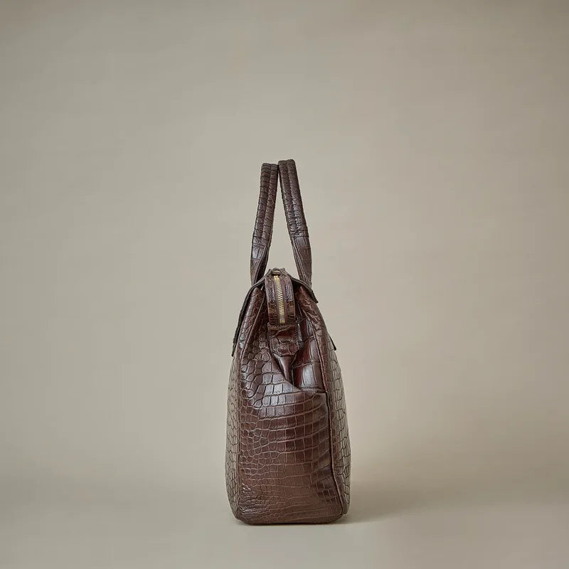 key hole boston MID / crocodile leather