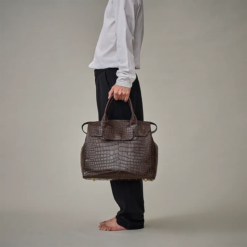 key hole boston MID / crocodile leather