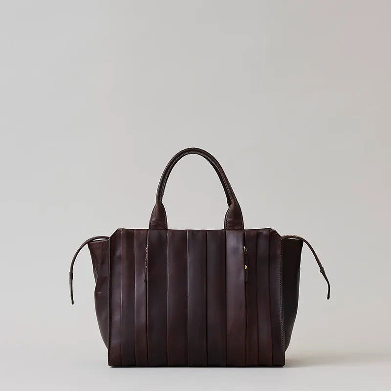 wave tote SMALL / tea husk leather（cow leather）