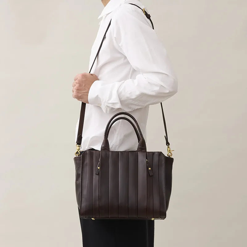 wave tote SMALL / tea husk leather（cow leather）