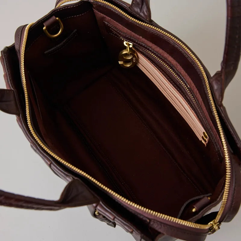 wave tote SMALL / tea husk leather（cow leather）
