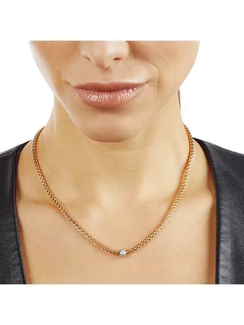 EKA TINY ネックレス - 730C PAVE イエローゴールド|フォッペ (FOPE EKA TINY ネックレス - 730C PAVE イエローゴールド|フォッペ (FOPE