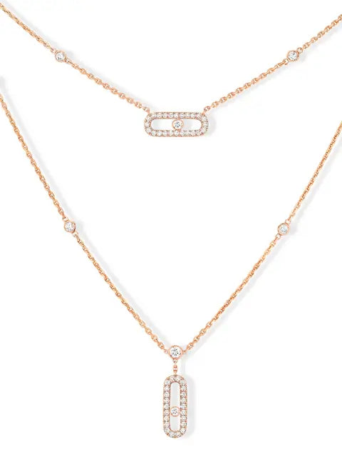 ムーヴ ウノ 2ライン パヴェ ネックレス - 07174-PG｜メシカ