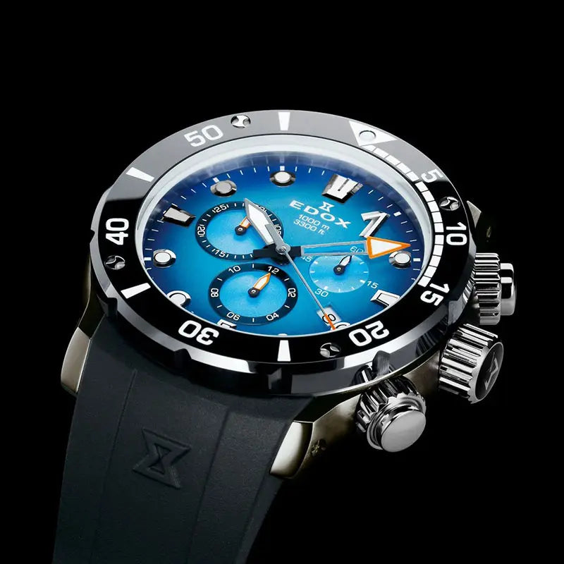 カシニョール 、【ONCE UPON A TIME】、日本未発売 クロノオフショア1 クロノグラフ - 10242-TIN-BUIDN|エドックス