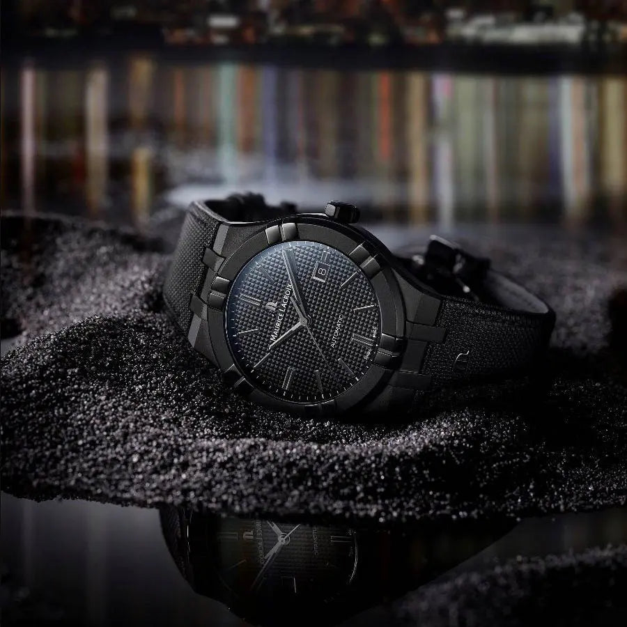 41mm 美品 モーリスラクロア AI1008 黒文字盤 クオーツ アイコンデイト 