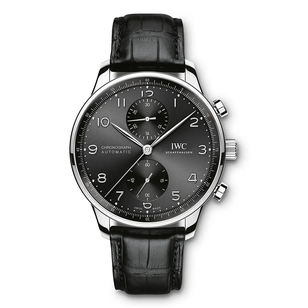 IWC ポルトギーゼ クロノグラフ IW371609 現型 裏スケ ポルトギーゼ・クロノグラフ - IW371609 ブラック｜IWC – oomiya 公式