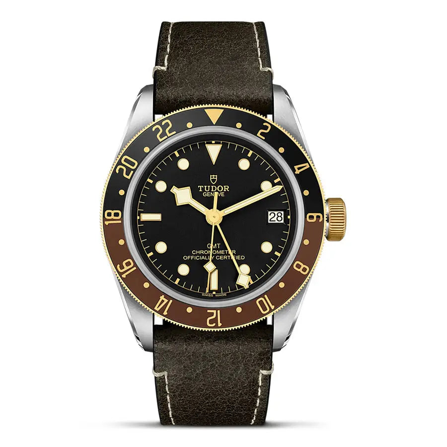 【訳あり】GMT自動巻き腕時計 ブラック/ゴールド 争奪戦必至！イエローゴールド＆ステンレスのコンビは