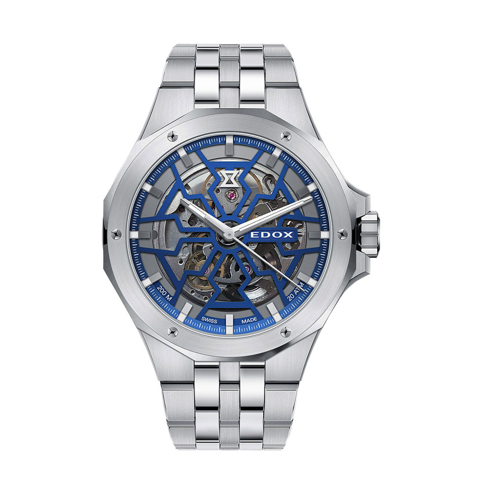 【117450】EDOX エドックス  85303-3M-BUIGB デルフィン  スケルトンダイヤル SS 自動巻き 当店オリジナルボックス 腕時計 時計 WATCH メンズ 男性 男 紳士